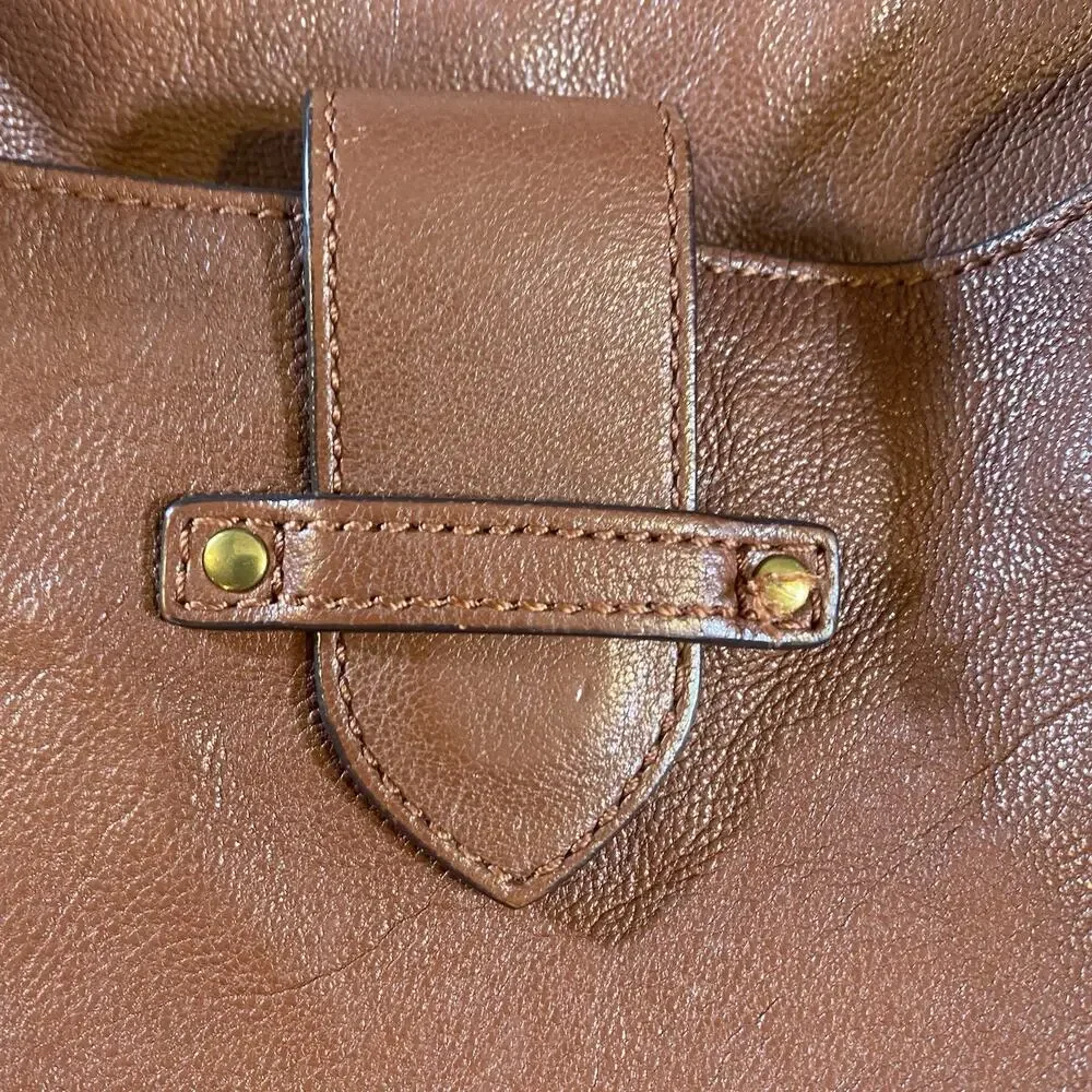 FRYE Olivia Large Leather Crossbody Shoulder Bag in Cognac-Originally $378